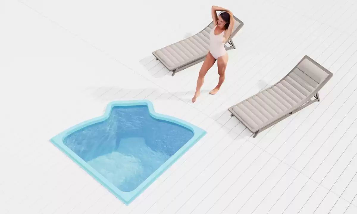 Композитный бассейн Купель угловая ECOLINE